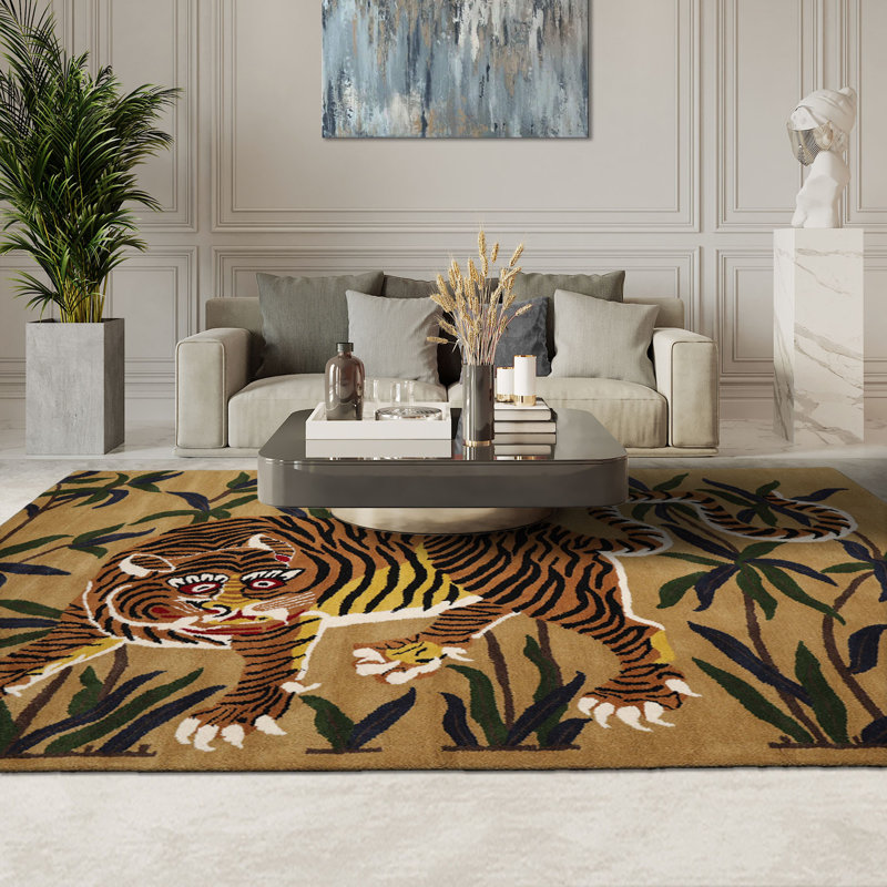 Tapis en laine touffeté à la main 3 x 5, Rectangulaire 3 pi x 5 pi