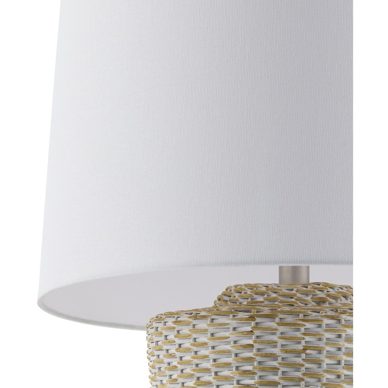 Dalasha Table Lamp, White/Brown