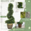 UV Protected Faux Spiral Boxwood Trees, Potted Artificial Cypress Shrubs for Home & Patio Decor,Set of 2