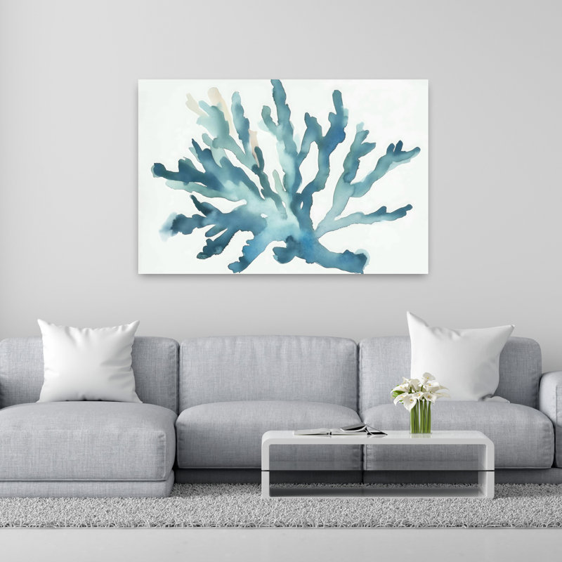 Art mural abstrait Turqoiuse, H 40 po x l 60 po