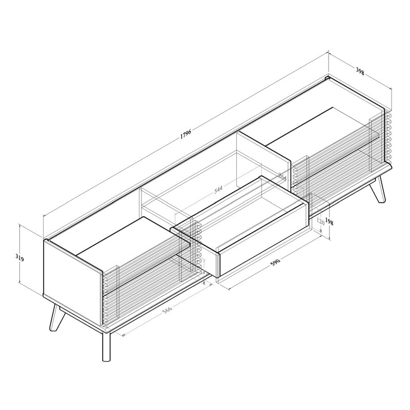 Rhine TV Stand for TVs up to 28"