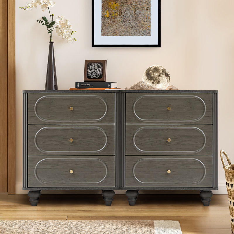 Commode 3 tiroirs, Gris