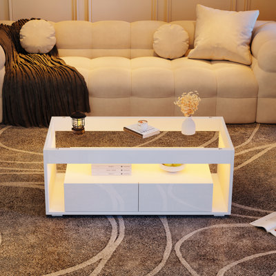Pedestal Coffee Table with Storage