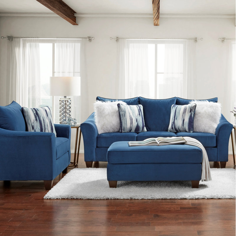 Ensemble de canapé 3 pièces Camero, Sofa;Ottoman;Chair, Navy Blue