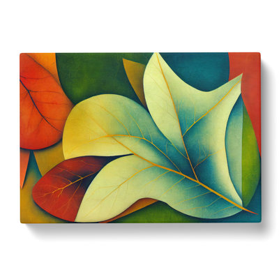 Enlightening Leaf Abstract - Wrapped Canvas
