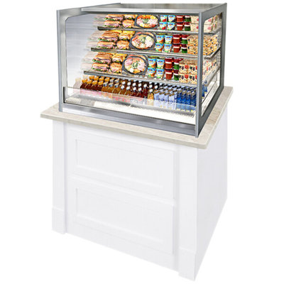 Vitrine de boulangerie sèche en verre avec trois niveaux