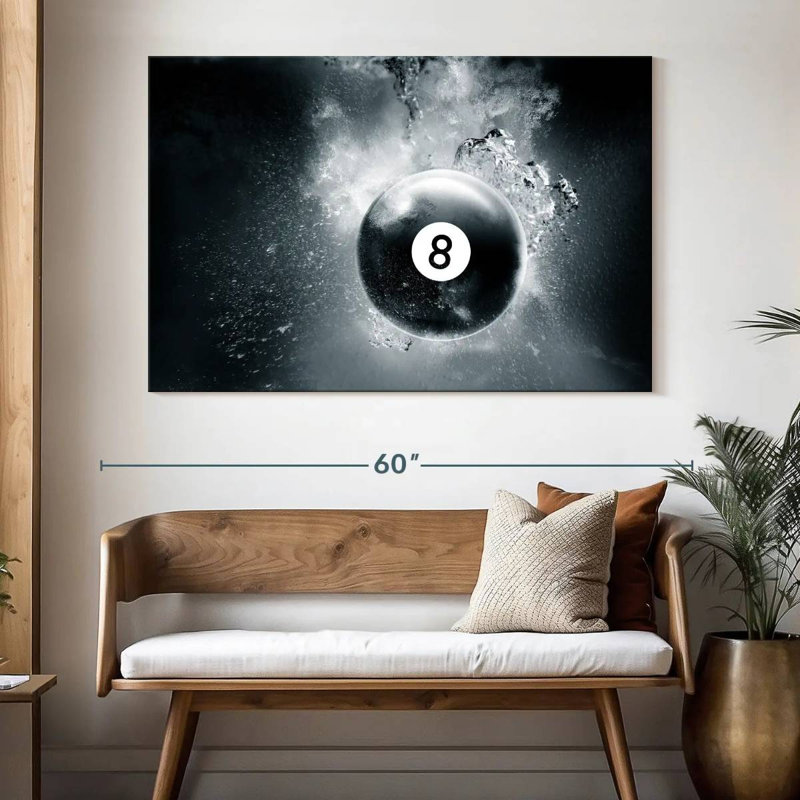 Goutte d'eau Senne Eight Ball, H 34 po x l 51 po