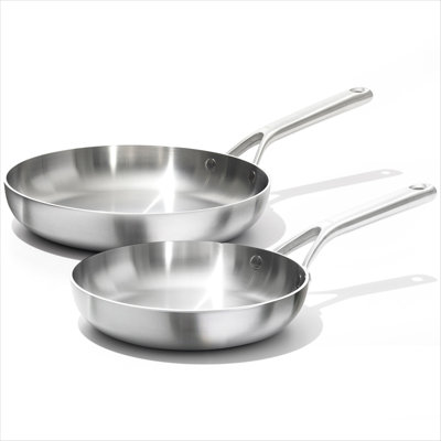 OXO Mira 3-Ply Stainless Steel Frying Pan Set, 8" And 10"