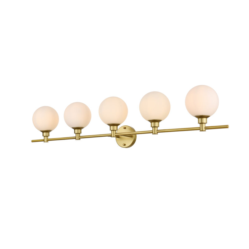 Éclairage pour meuble-lavabo à intensité variable Carmie, Laiton, 5 lumières