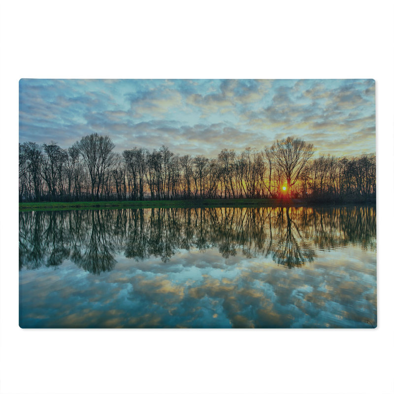 Ambesonne Colorful Cutting Board Large Size Boho Sunset Multicolor