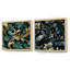 Motif damassé de luxe doré et vert - ensemble de collage abstrait botanique carré de 2-101859723-101859725