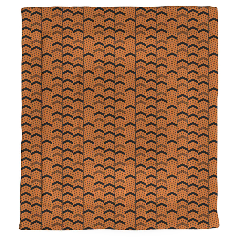 Édredon réversible en microfibre Rhonda Cheval, Édredon simple, Orange / Noir
