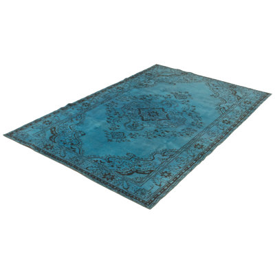 Tapis décoratif en laine de conception unique noué à la main des années 80 en laine de 6 pi 5 po x 10 pi 1 po Bennfield