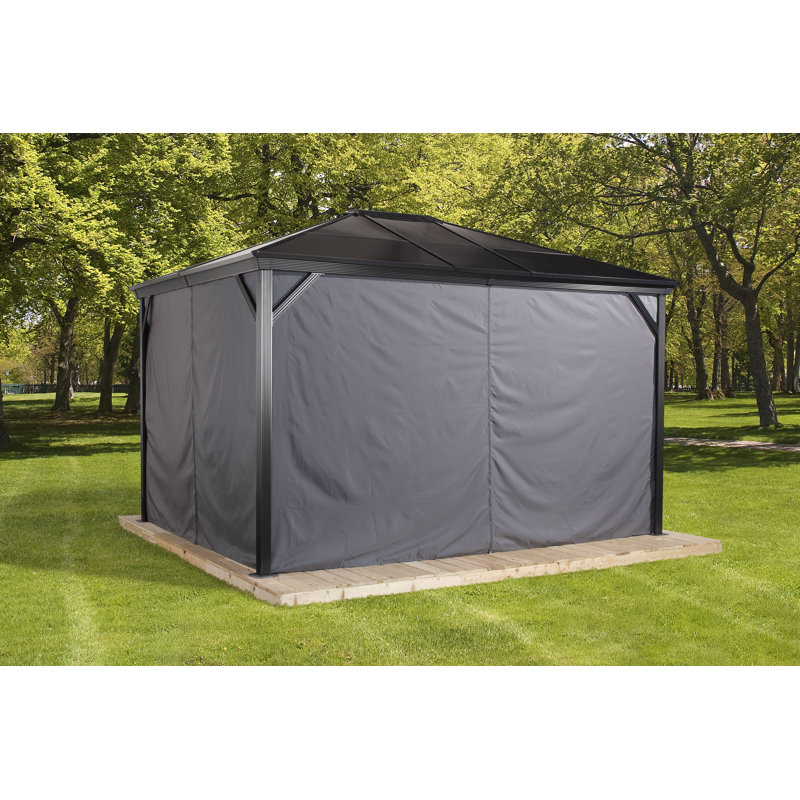 Rideaux bruns Sojag pour abri de jardin Genova, polyester, 77.16" H x 144" W x 120" D, gris