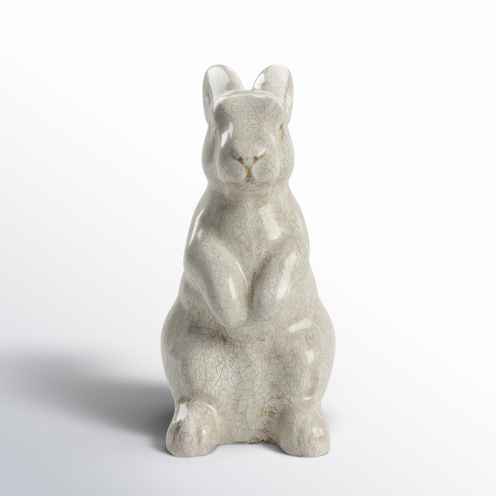 Glazed Standing Rabbit Garden Statue