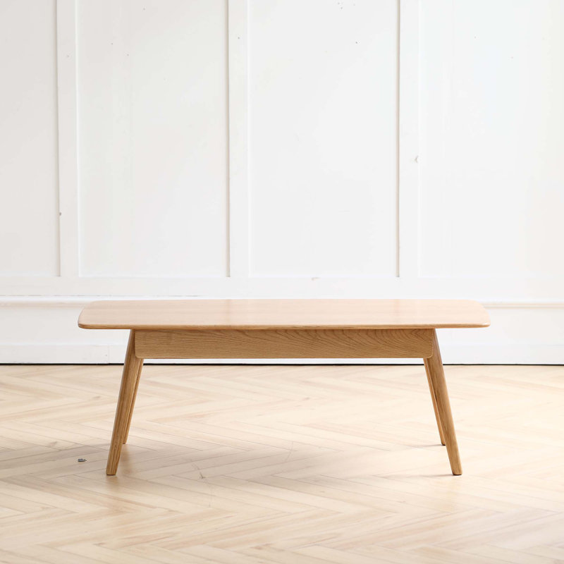 Table basse en bois massif, H 17,72 po x L 47,24 po x l 22,05 po