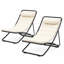 Chaise longue pliante en corde tissée noire 2 pièces avec dossier réglable et coussins d'appui-tête détachables Coastal-938686714
