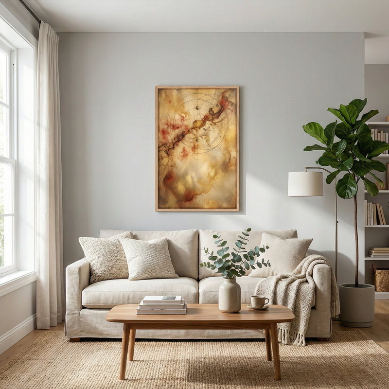 Ensemble de 1 toile murale Nébuleuse Cosmique, 48"H x 36"W, Natural