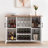 Wine Bar Cabinet With Led Light,Home Coffee Cabinet With Wine And Glass Rack,Kitchen Buffet Sideboard With Storage,Liquor Cabinet For Bar,Dining Room,Kitchen-1362667351