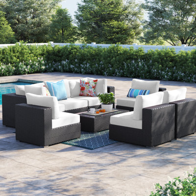 Ensemble de canapé modulaire pour patio d'extérieur 8 pièces Convene