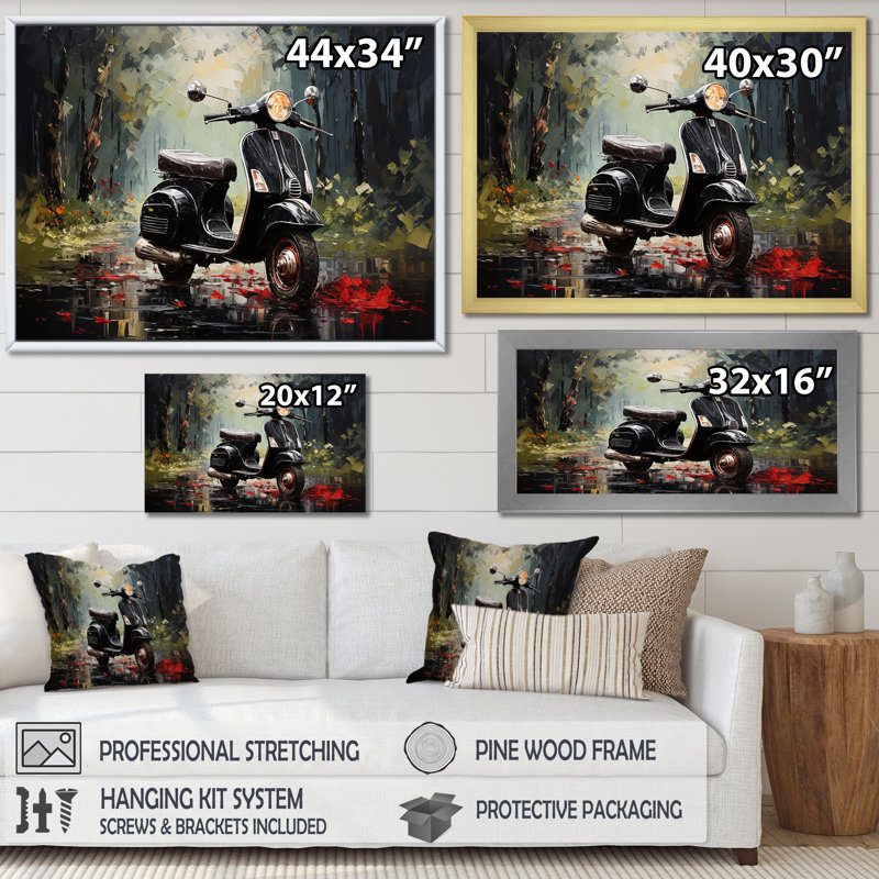 Scooter Adventures I sur impression sur toile, H 34 po x l 44 po x P 1,5 po, Toile tendue