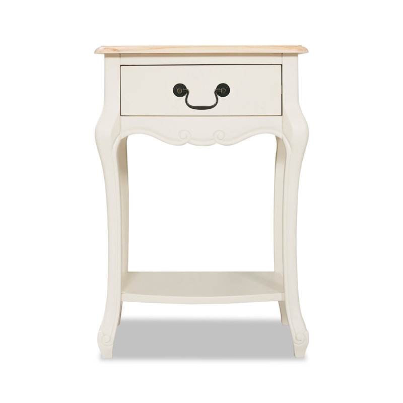 Lemaire 48cm W Solid + Manufactured Wood Bedside Table, Champagne