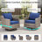 Maelie 8-Piece Patio Conversation Set, Outdoor Wicker Sofa With 4 Swivel Gliders, 2 Ottomans And Side Table-455972828