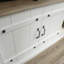 Crédence en bois pour téléviseur de 70 po ou moins avec rangement dissimulé, blanc-489612728