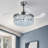 42-inch Silver Heart-shaped Crystal Invisible Fan Light With Remote Control And Three-tone Lighting