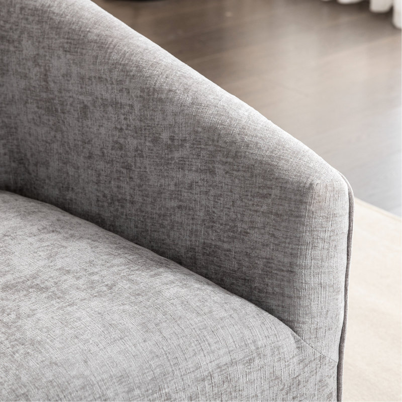 Fauteuil moderne pivotant à 360 ° en gris avec chenille rembourrée de mousse - Créez un espace de bureau confortable, Gris