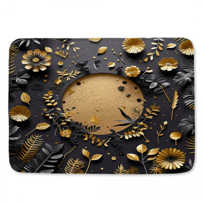 Tapis de bain feuilles d'or