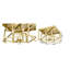 Transitional 4 Light Gold Square Flush Mount-1738798505