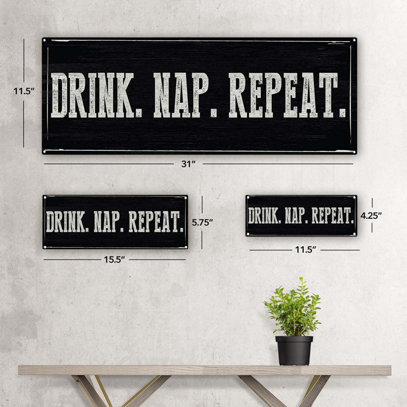 Décoration murale répétition en verre Drink Nap, H 11,5 po x l 31 po x P 0,04 po