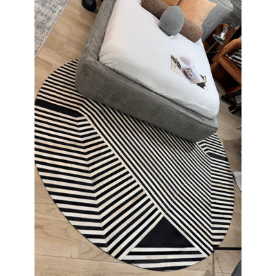 Tapis géométrique rectangulaire noir et blanc Patchwork - PCH357