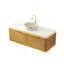 Meuble-lavabo de 48 po avec lavabo en contreplaqué flottant avec 2 tiroirs, capteur de lumière, vasque en céramique blanche à motif de pierre et plateau en pierre frittée, pré-assemblé, couleur grain de bois de chêne Corolla-1475790651-1475790644