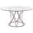 Cokley Round Glass Top Metal Base Dining Table