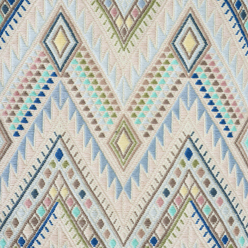 Schumacher x A Rum Fellow Coyolate Hand Woven Brocade Fabric, Arctic