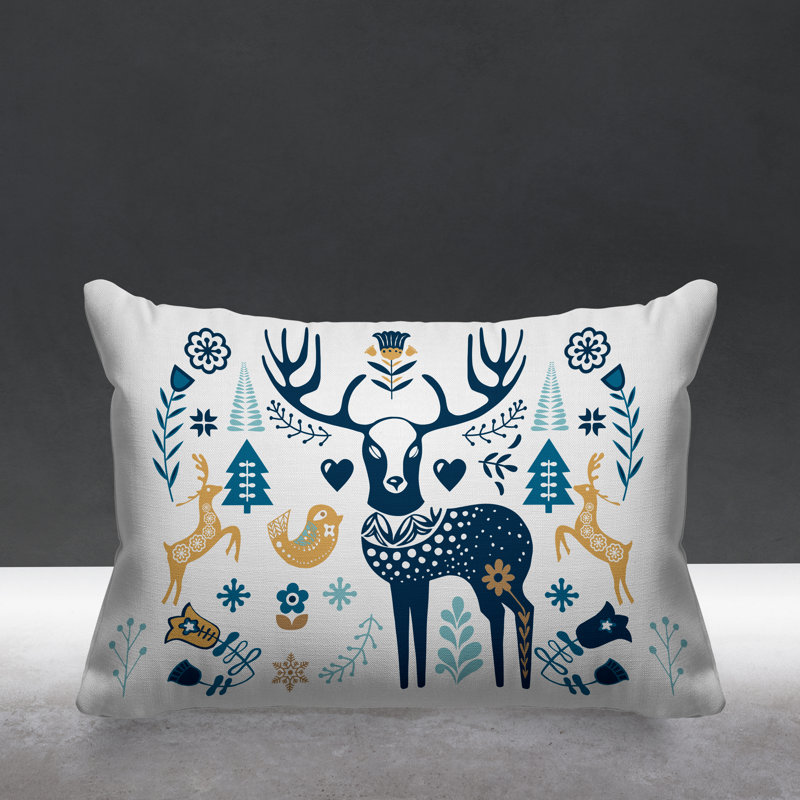 Outdoor Reversible Throw Pillow, Blue