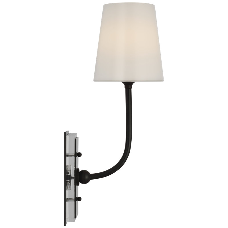 Thomas O'Brien Hulton 17" Cordless Single Sconce with Glass Shade, Bronze