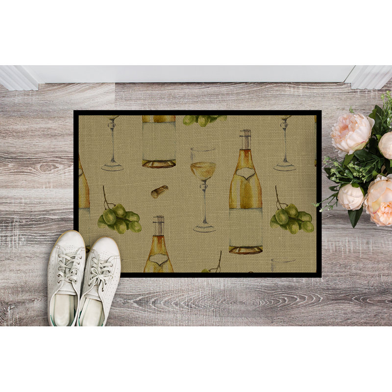 Tapis d'extérieur antidérapant Wine on Linen, Rectangle 1 pi 6 po x 2 pi 3 po