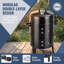 Fumoir d'extérieur au charbon 15,7 po avec barbecue vertical à 2 niveaux