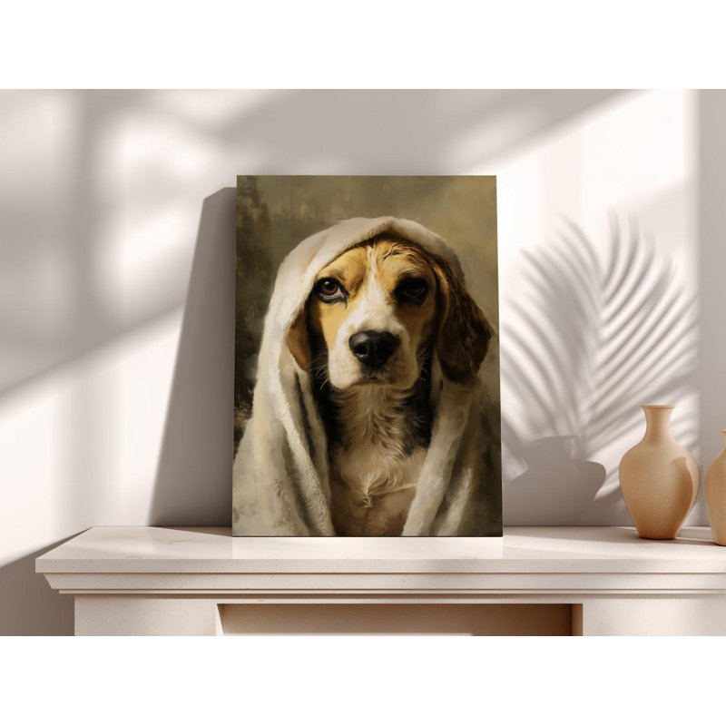 Art Regal Beagle: portrait de chien de la Renaissance, décor animal Moody, H 24 po x l 16 po