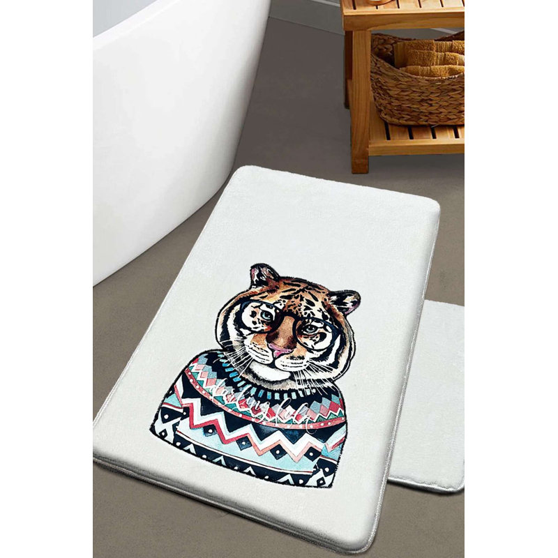 Ensemble de tapis de bain Premium (2 pièces), couleur écru, 23,6 po x 39,4 po et 19,7 po x 23,6 po | 100% polyester, hauteur des poils de 6 à 12 mm, base à pois antidérapante, lavable à la machine | Idéal pour le confort et la sécurité de la salle de bain