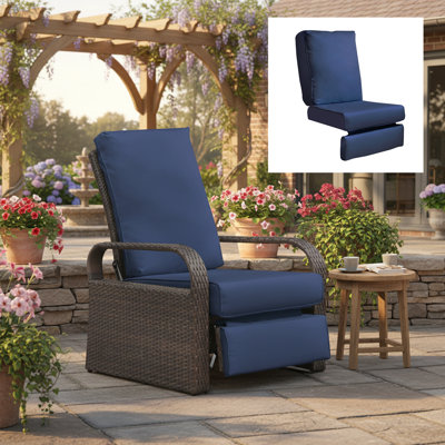Coussin de chaise inclinable d'extérieur 5,5 po, bleu marine
