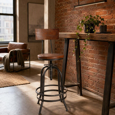 Tabouret de bar industriel pivotant réglable