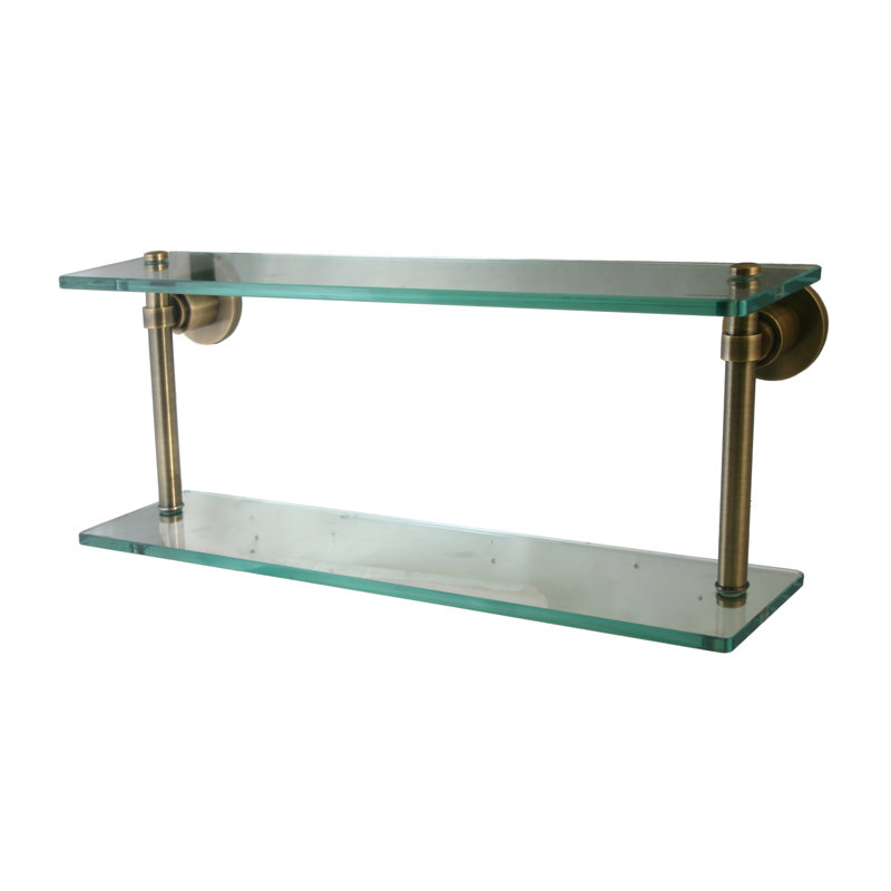 Arviso 2 Piece Tiered Shelf, Antique Brass, 22"