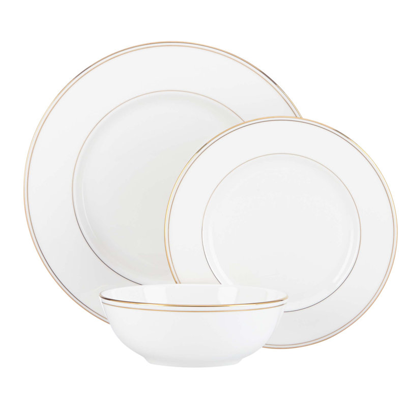 Lenox Federal Gold Bone China 3 Piece Place Setting, Service for 1