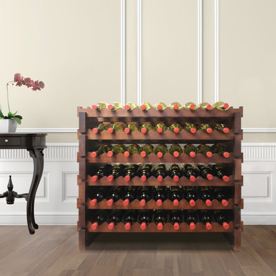 Support à vin double modulaire Vinotemp, capacité 108 bouteilles, en cerise