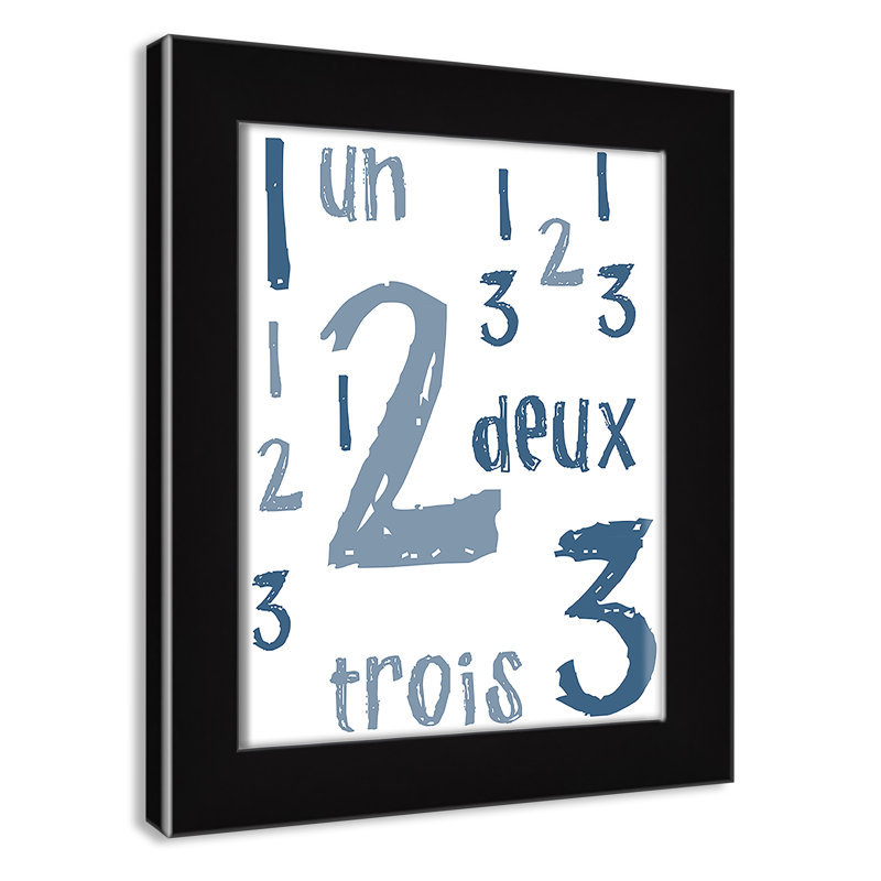 Impression sur papier français, H 10 po x l 8 po x P 0,6 po, Encadré plat noir