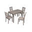 Ensemble de salle à manger moderne 5 pièces, table de salle à manger rectangulaire en bois avec 4 chaises rembourrées pour la cuisine, la salle à manger, gris